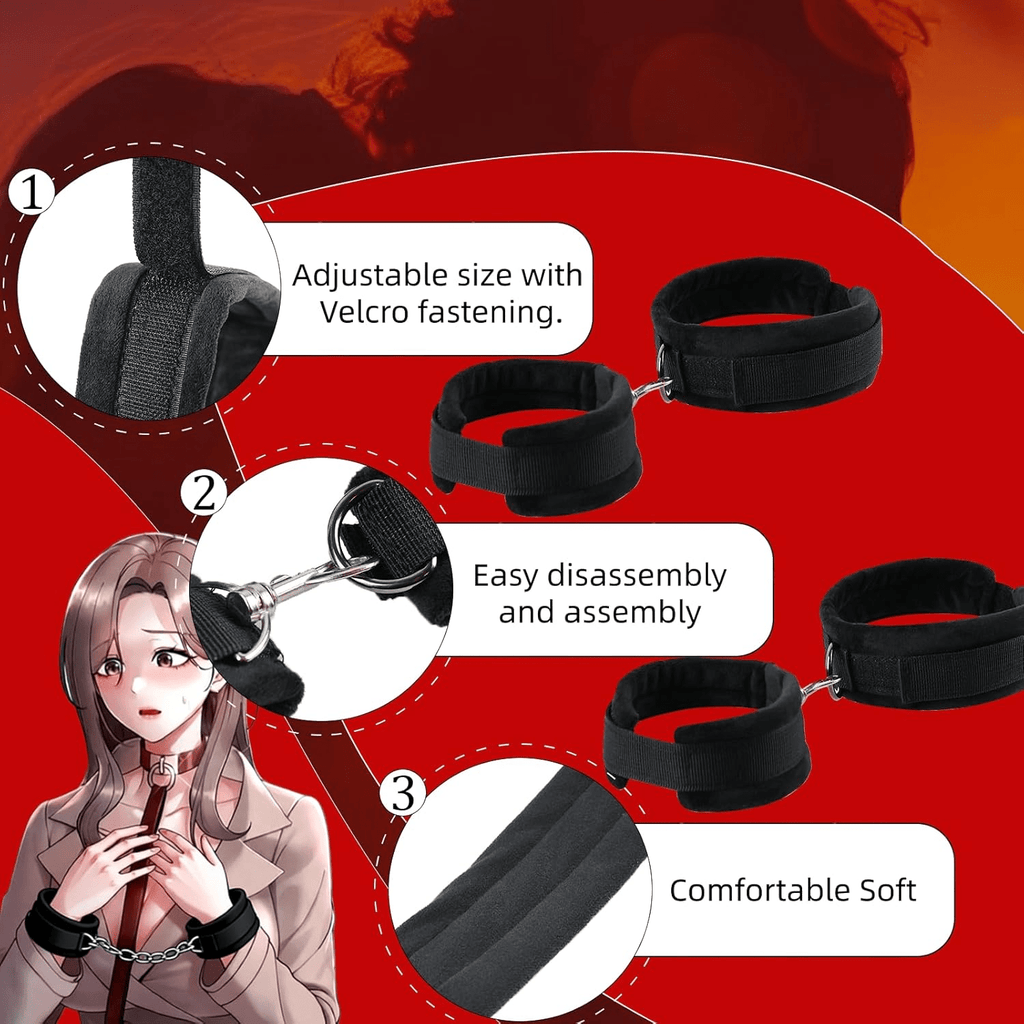 StrataBond BDSM Positioning Pillow with Wrist & Ankle Cuffs