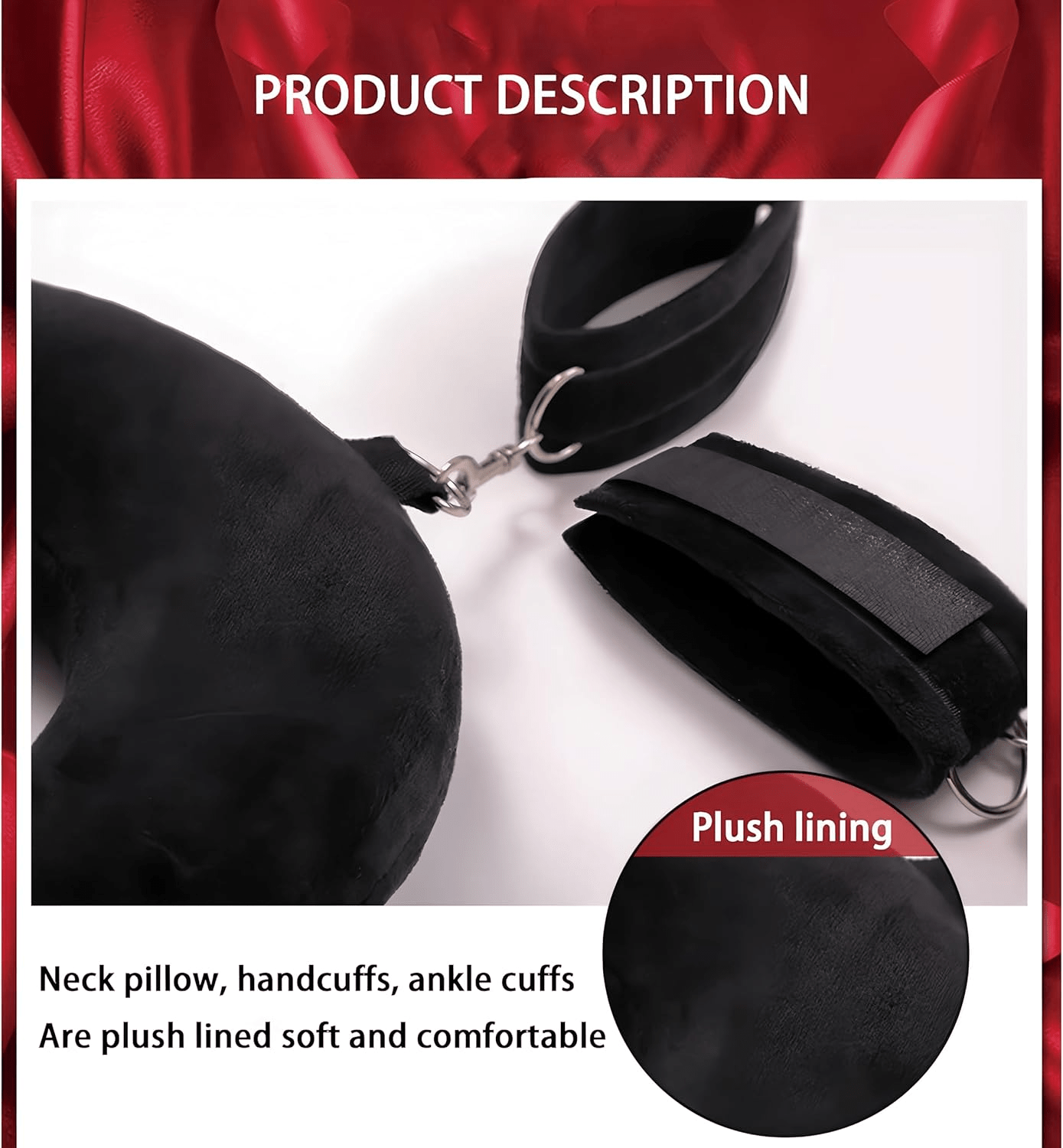 VelvetTorque BDSM Sling with Neck Support & Cuffs