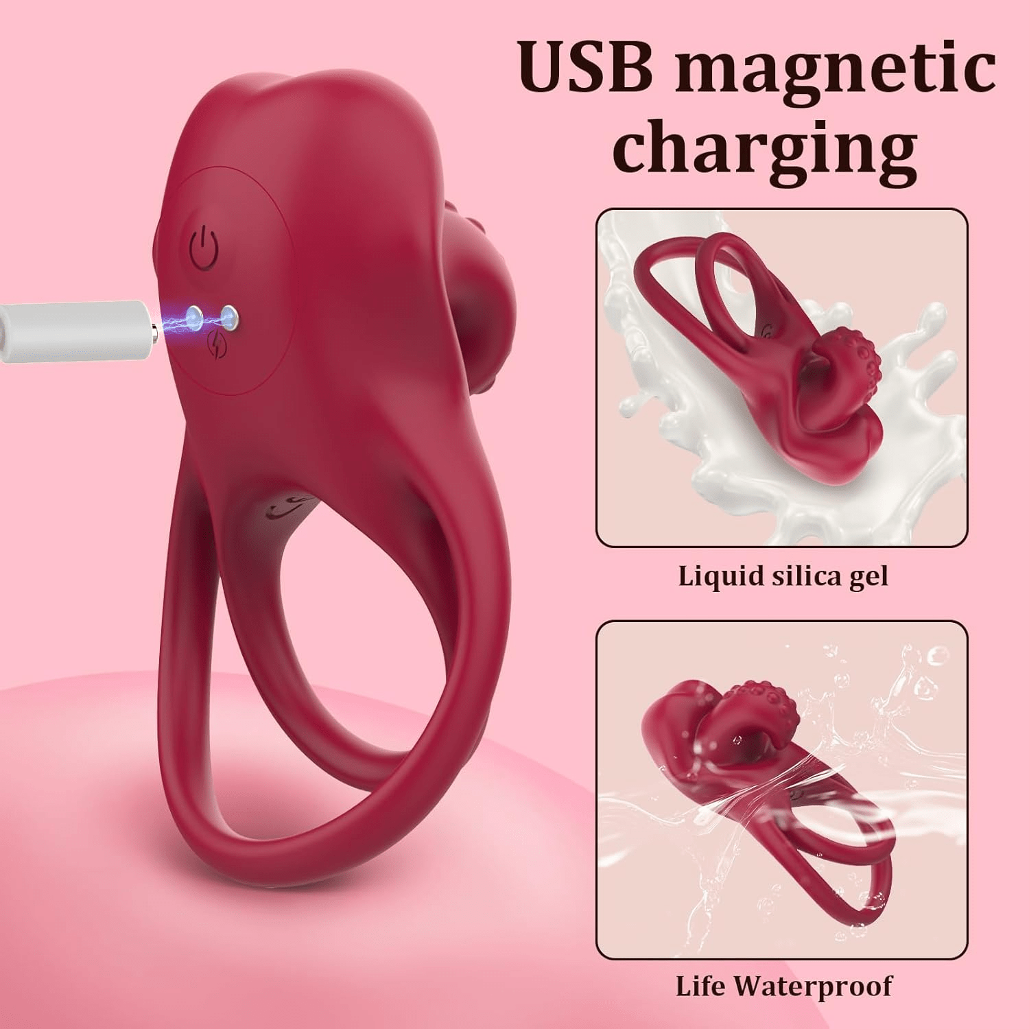 VinoFlex Wearable Cock Ring Clit Stimulator App Remote