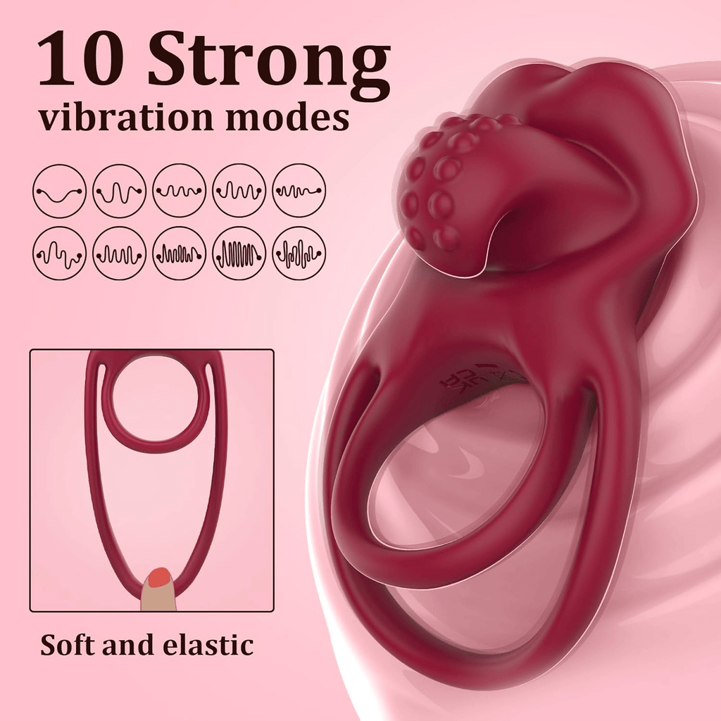 VinoFlex Wearable Cock Ring Clit Stimulator App Remote
