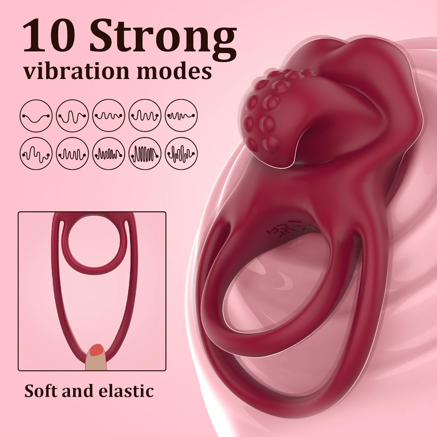 VinoFlex Wearable Cock Ring Clit Stimulator App Remote