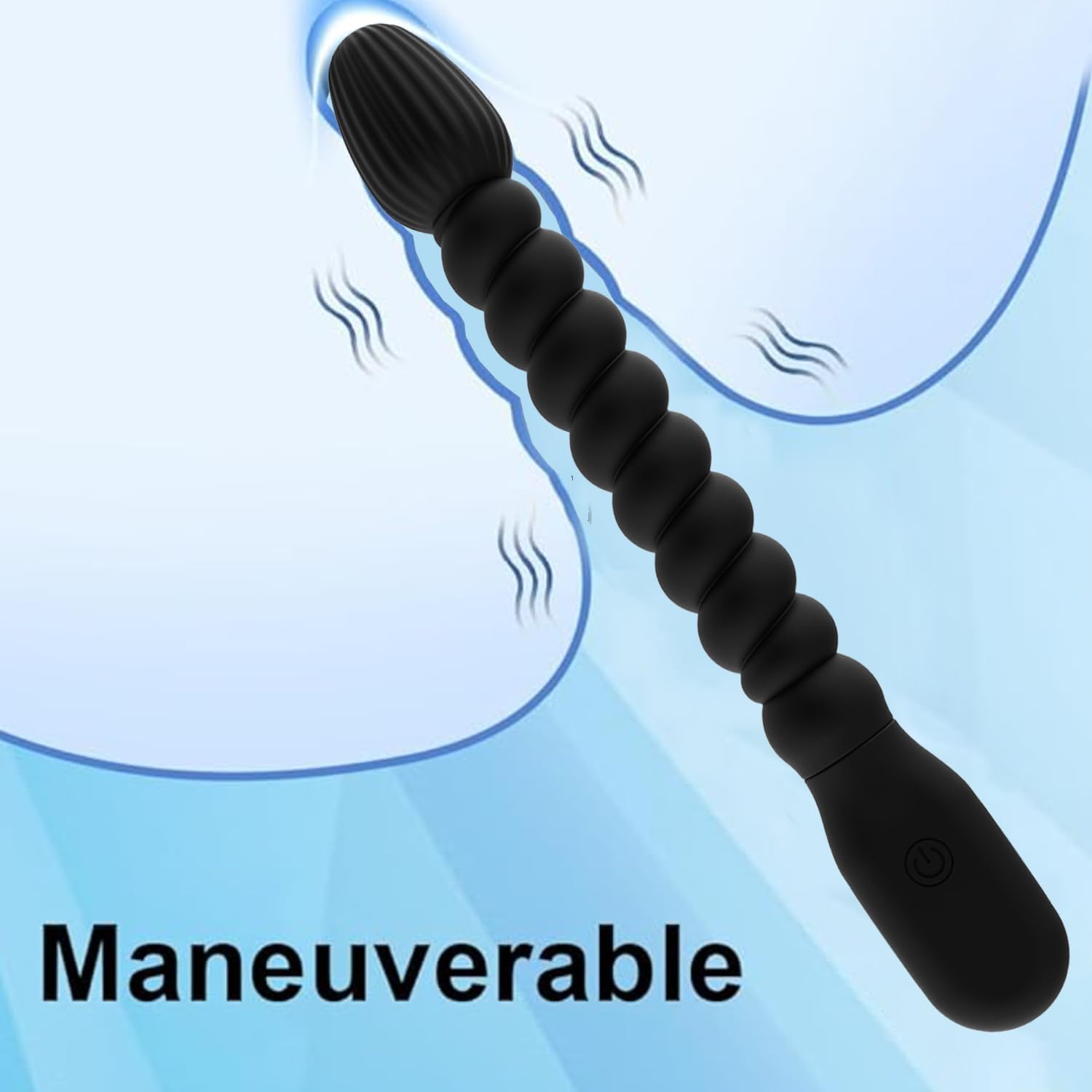 PulseGlow Vibrating Anal Beads Butt Plug Wand