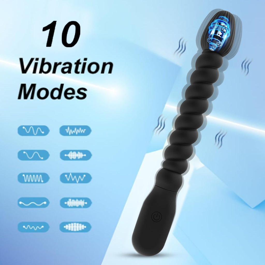 PulseGlow Vibrating Anal Beads Butt Plug Wand