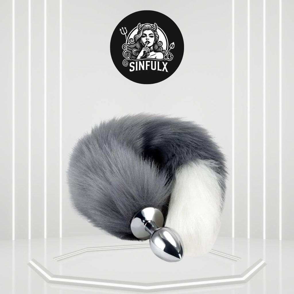SilverFrost Small Steel Tail Butt Plug Gray White