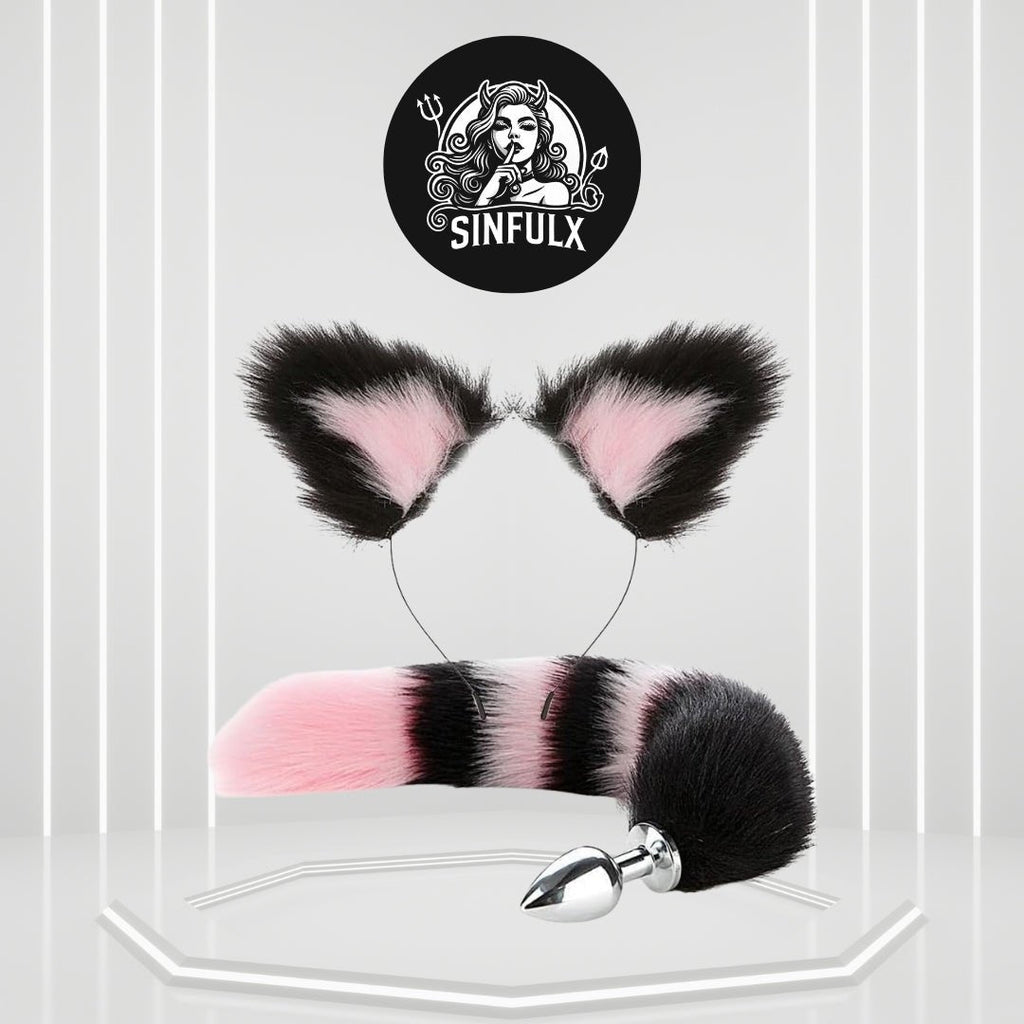 KittyKink Fox Tail Anal Plug Cosplay Set Ears Choker