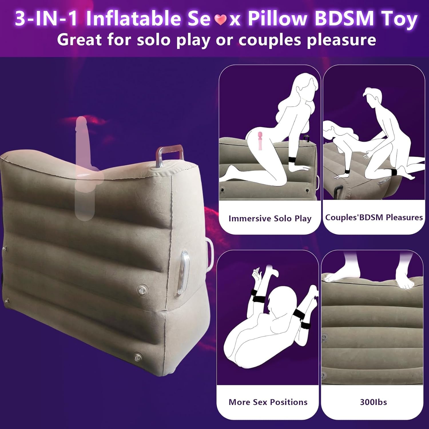 MaxLift Inflatable Mount Pillow with Cuffs & Bands Set