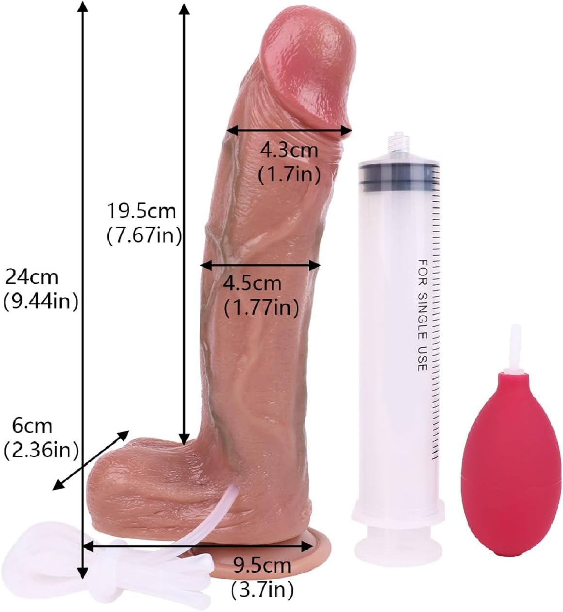 JetStream 9.4” Squirting Dildo Silicone Suction Cup