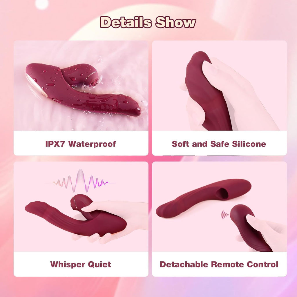 CommandHeat 6-in-1 App-controlled Vibrator Set with Thrusting & Tapping