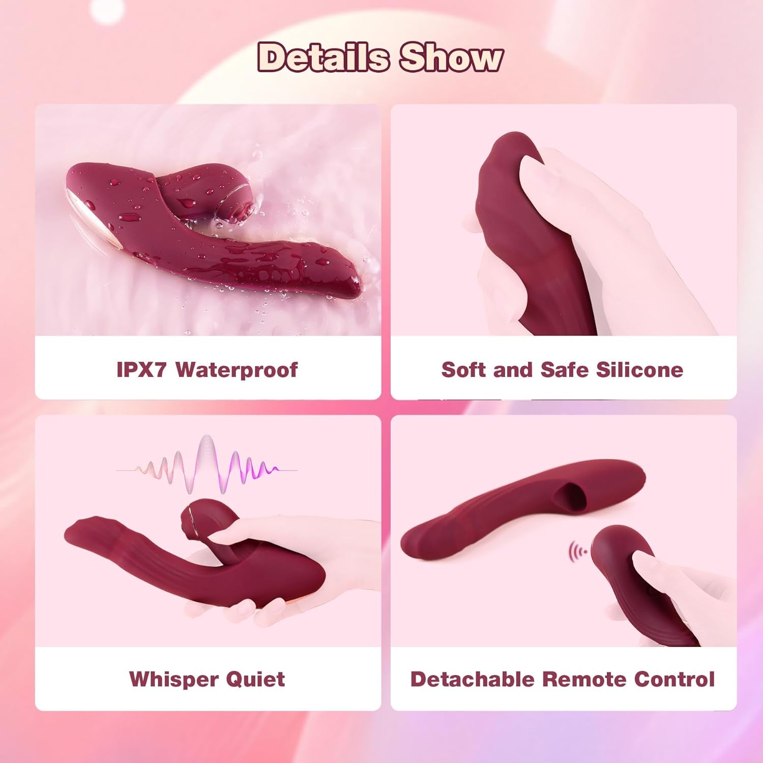 CommandHeat 6-in-1 App-controlled Vibrator Set with Thrusting & Tapping