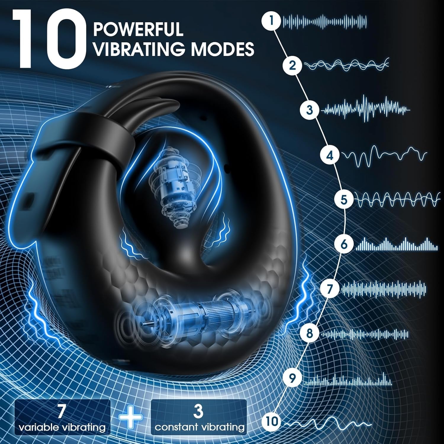 OrbixControl Adjustable Cock Ring Clit Stimulator App 10 Modes