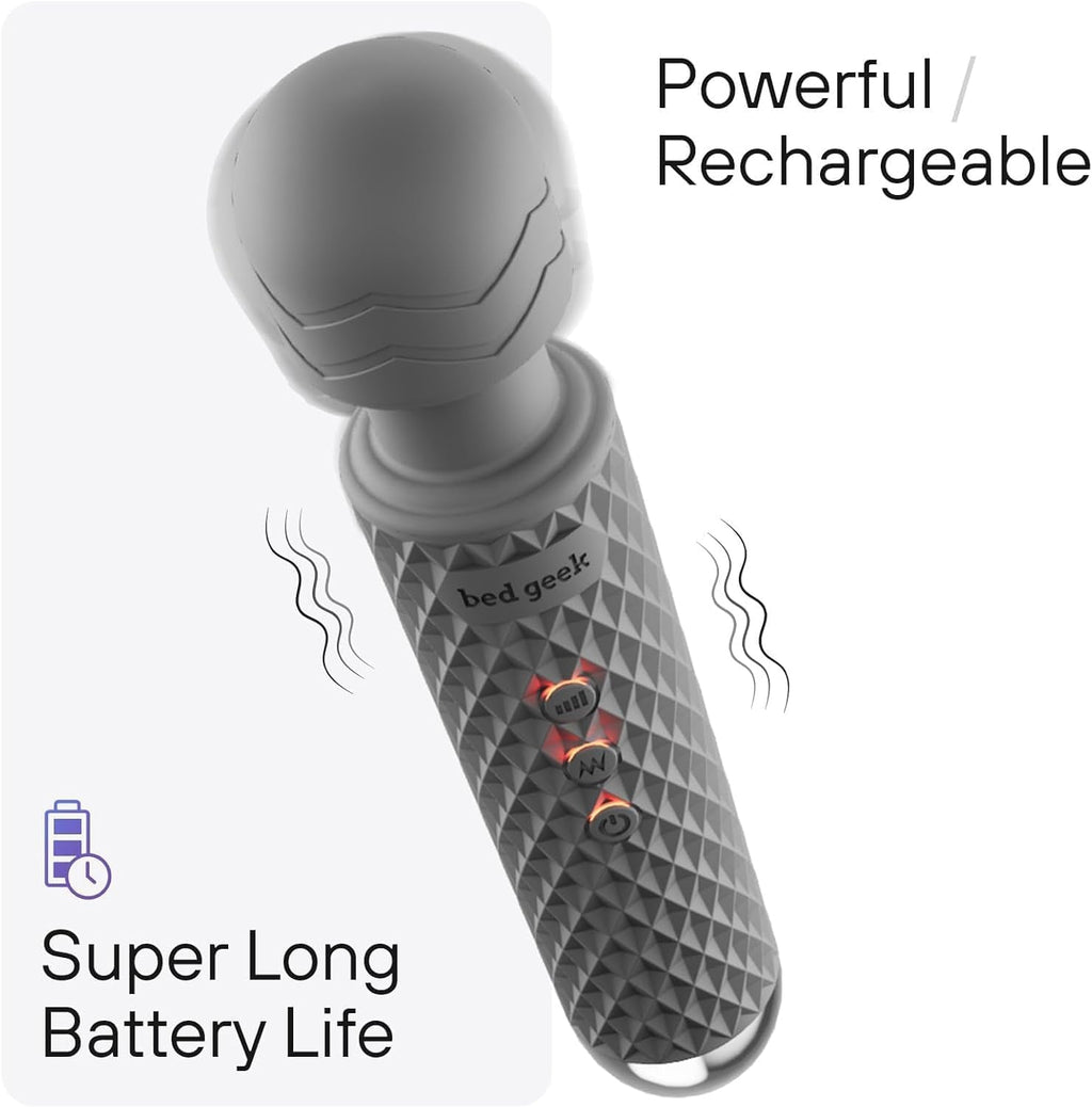 PrismWave Wand Vibrator 20 Patterns 8 Speeds Rechargeable