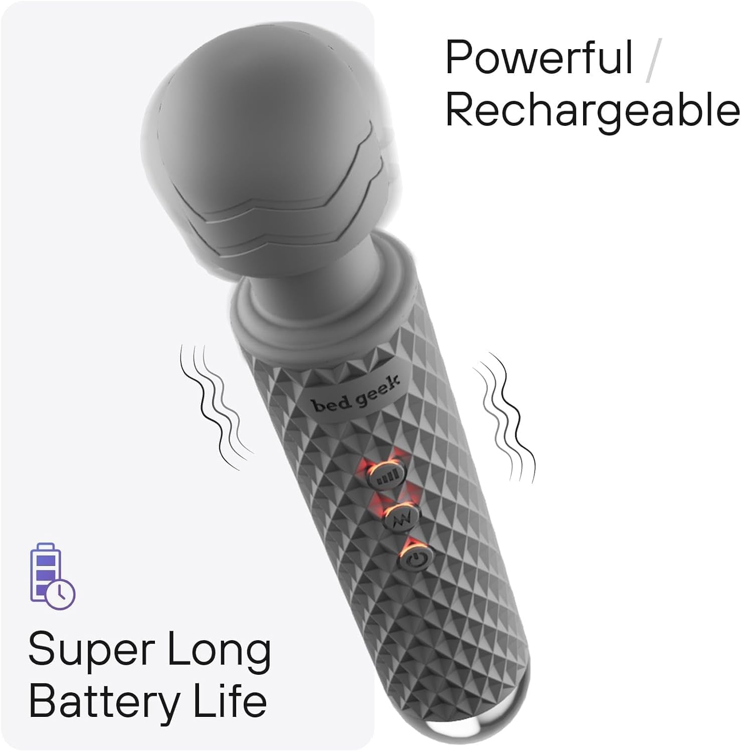 PrismWave Wand Vibrator 20 Patterns 8 Speeds Rechargeable