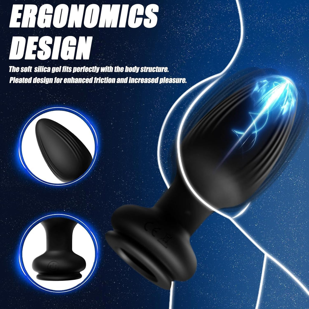 NightPulse Black Fox Tail Remote Vibrating Anal Plug