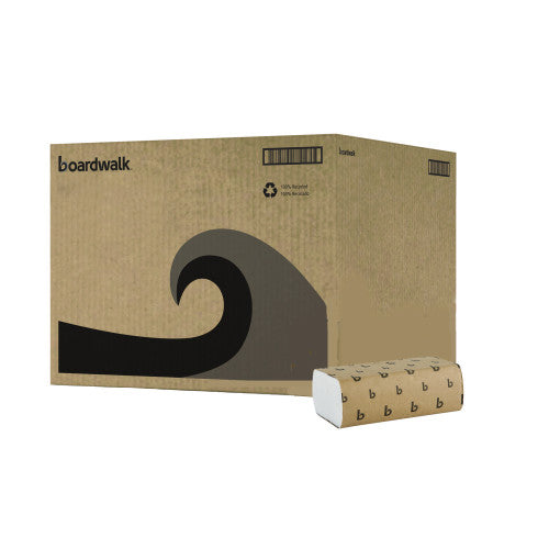 Boardwalk® Multifold Paper Towels, 1-Ply, White, 4000 Towels (BWK6200)