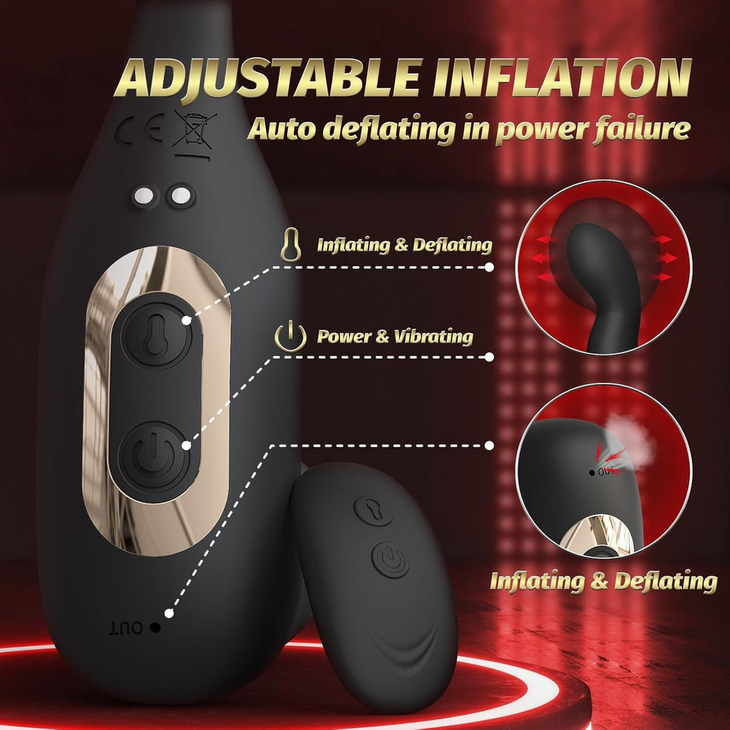 InflateCore Inflatable Prostate Massager Cock Ring 10 Modes