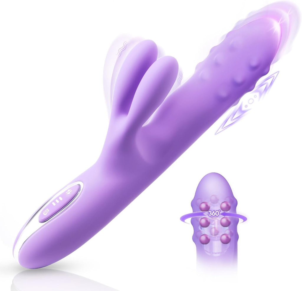 OrbitBead 360° Beads Thrusting Rabbit Vibrator 10 Modes Silicone