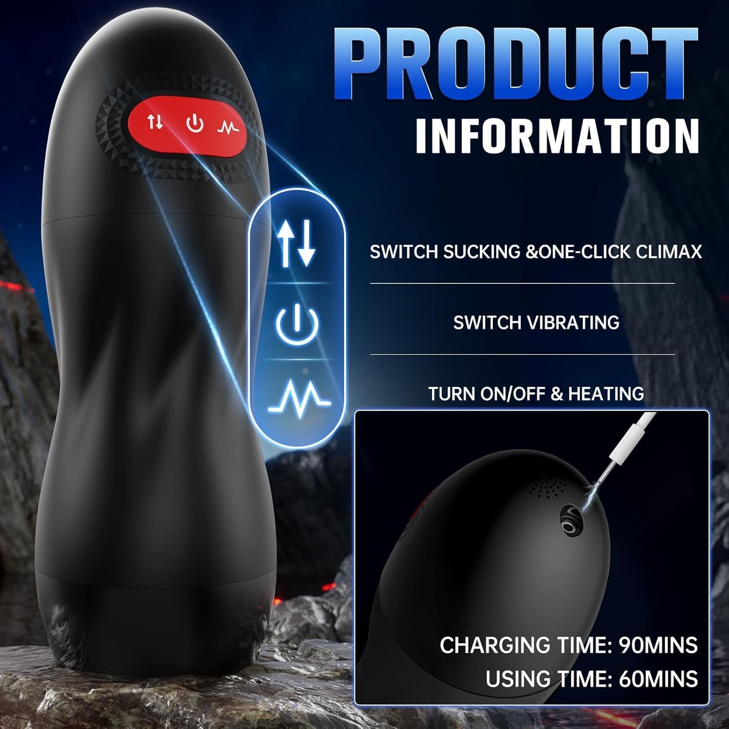 AIVibe AI APP Male Masturbator Heating Suction 10 Modes