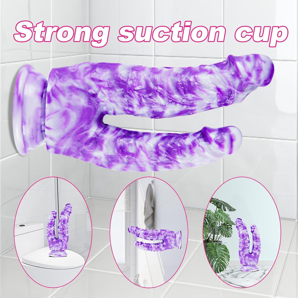DualNovaX 8” Double-Ended Dildo Suction Cup Silicone Toy