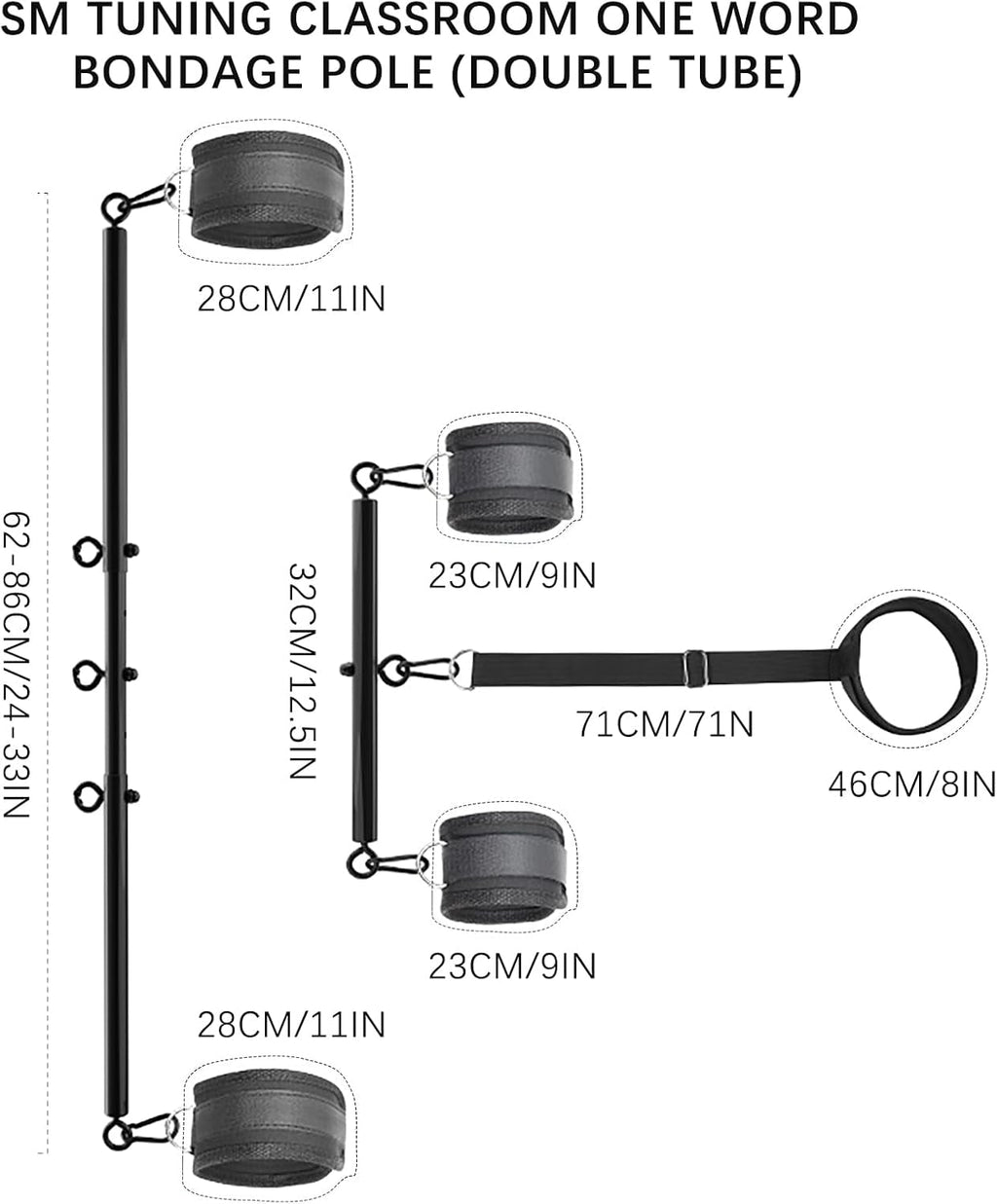 ControlLink Neck to Wrist Spreader Bar BDSM Kit