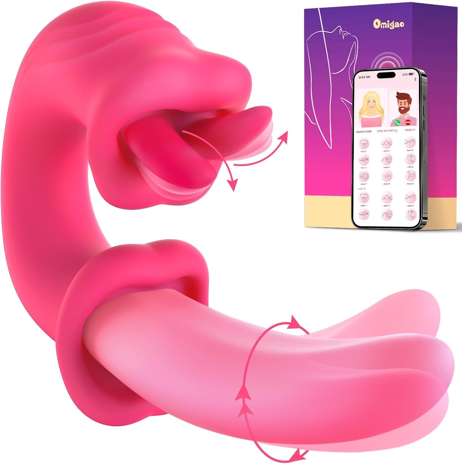 LunexaSync App Tongue Vibrator 20 Modes G-Spot Clit Toy