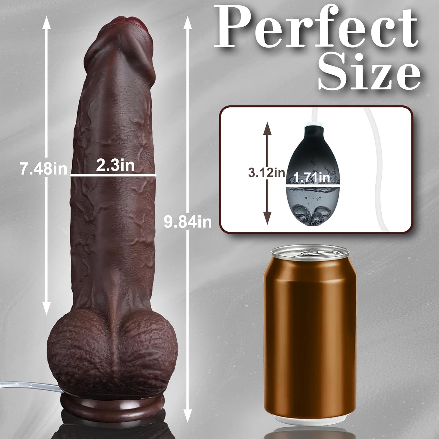 ObsidianCoreX 9.6” Squirting Ebony Dildo Dual Density Suction