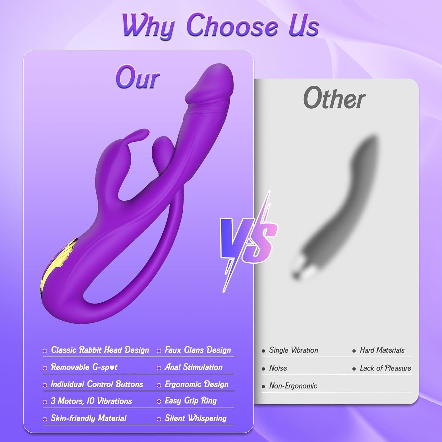 TriNovaX 3-in-1 Rabbit Vibrator 10 Modes