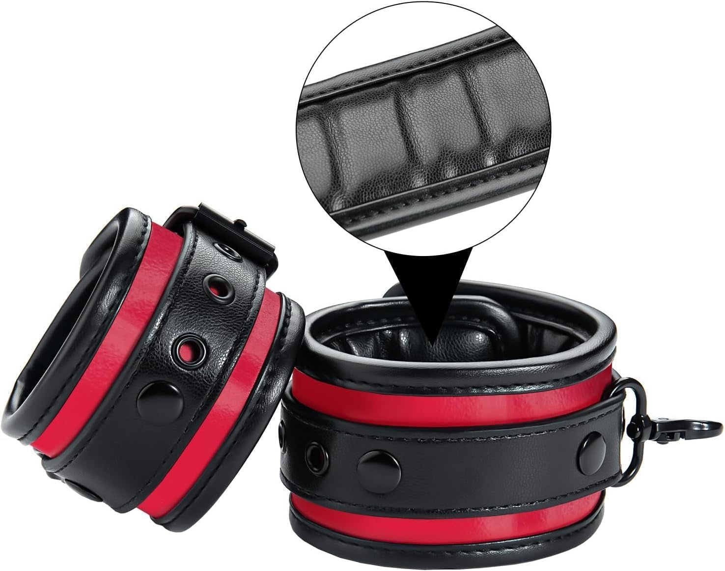 DualTone Red Black Spreader Bar with Furry Straps