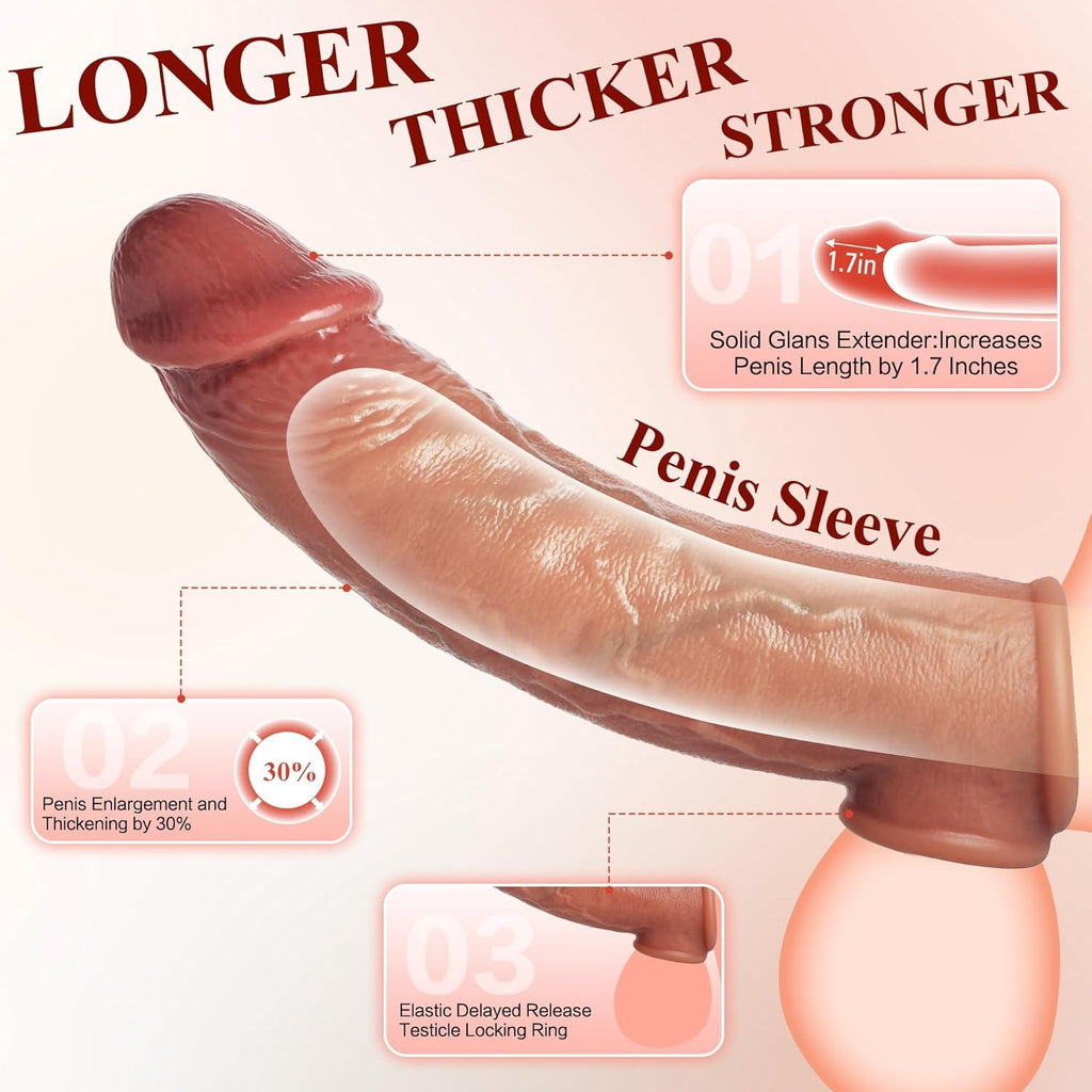FleshCore Realistic Penis Sleeve 8.3” Silicone Extender