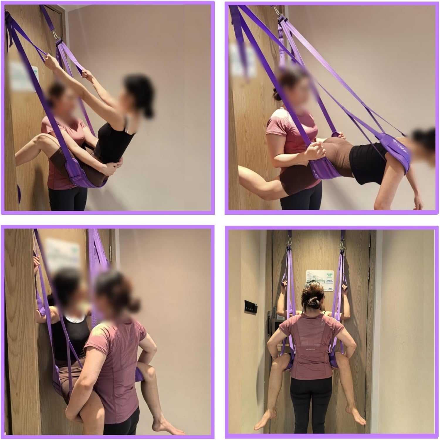 VelouraX Door Sex Swing with Seat & Restraints (Purple)