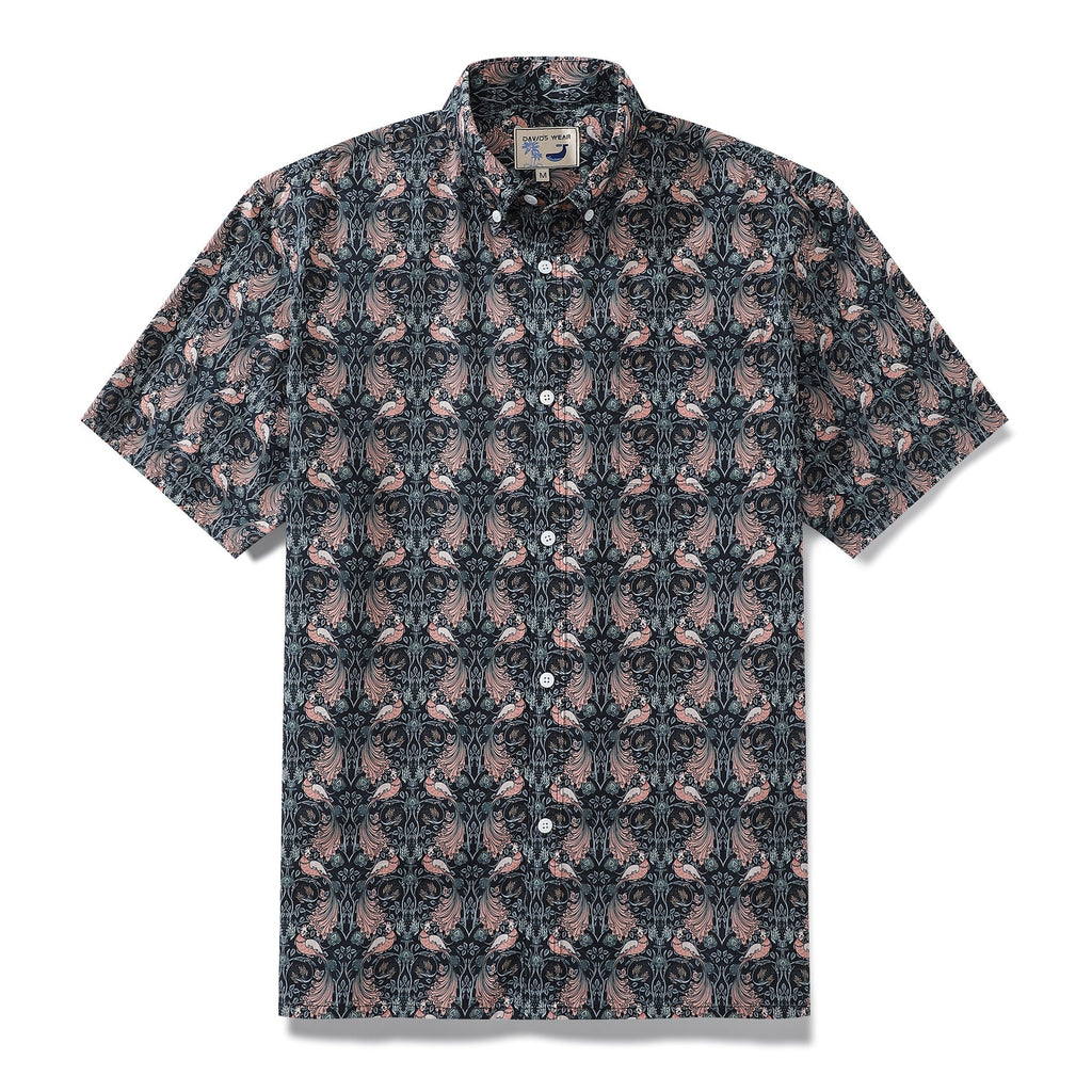 Camisas hawaianas para hombre con diseño de pájaros y botones