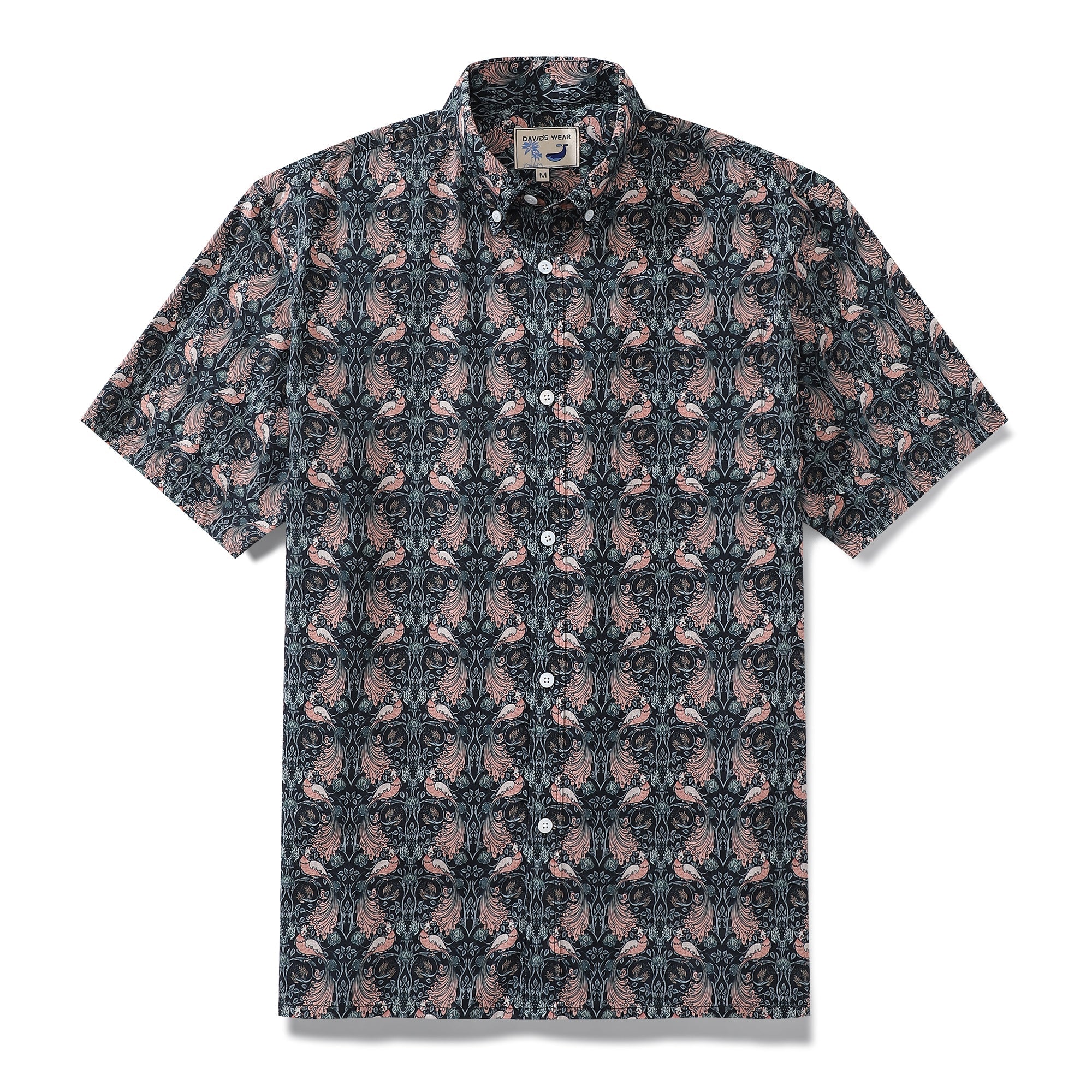 Camisas hawaianas para hombre con diseño de pájaros y botones