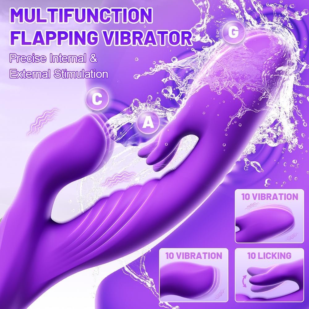 LickPulseX Tongue Rabbit Vibrator 10 Modes Flapping Waterproof