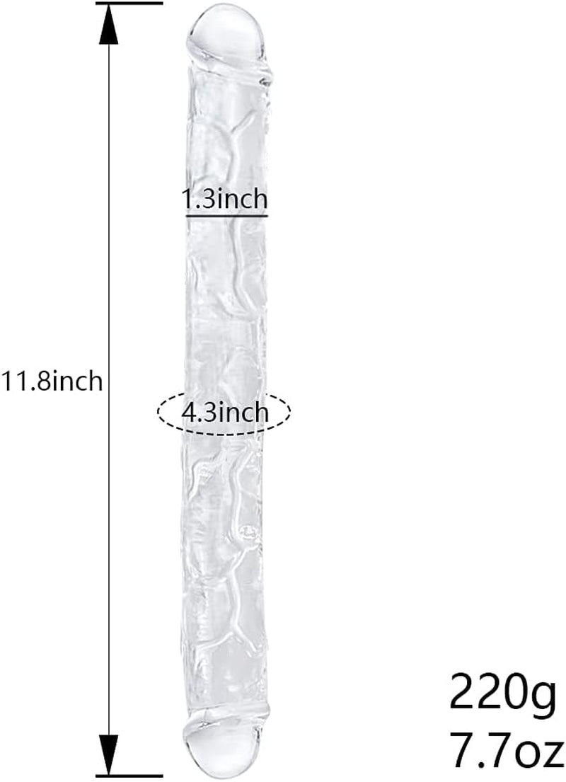 JellySync 11.8” Double-Ended Dildo Clear Flexible Toy