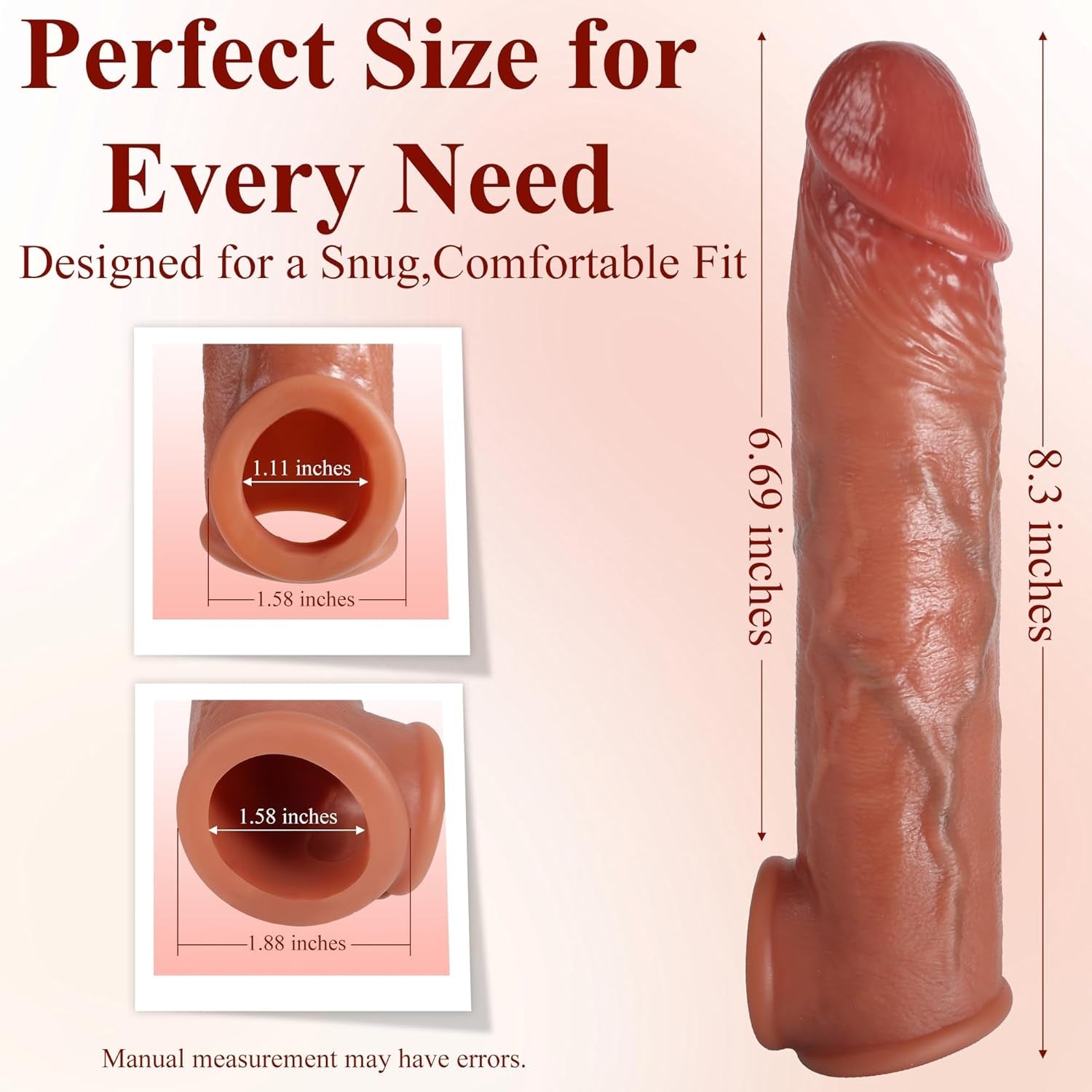 FleshCore Realistic Penis Sleeve 8.3” Silicone Extender