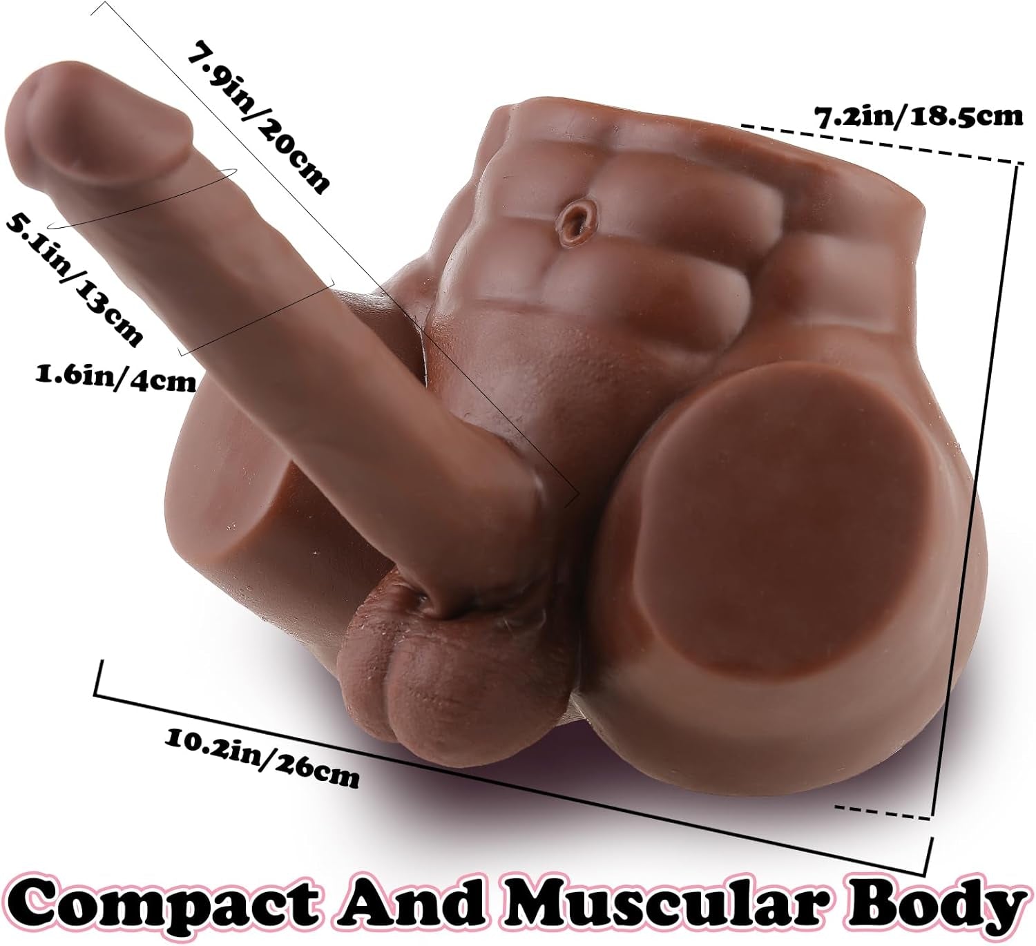 AxisFlex Male Sex Doll Torso 8in Flexible Dildo