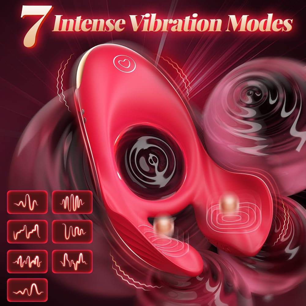 RoseTriad 3 Motor Cock Ring Clit Stimulator 7 Modes Silicone