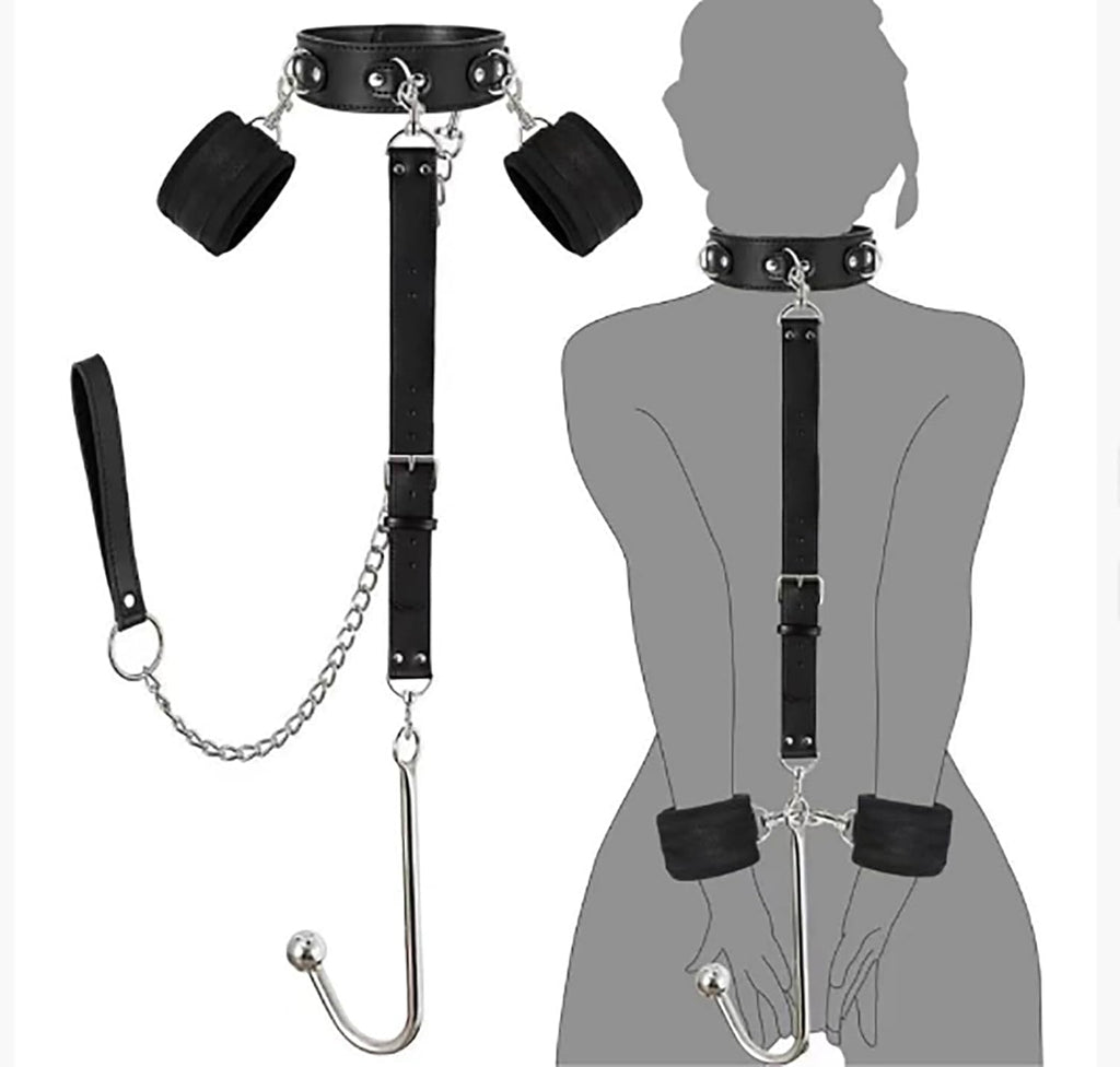 DominusHook Anal Hook BDSM Restraint Kit Collar Cuffs