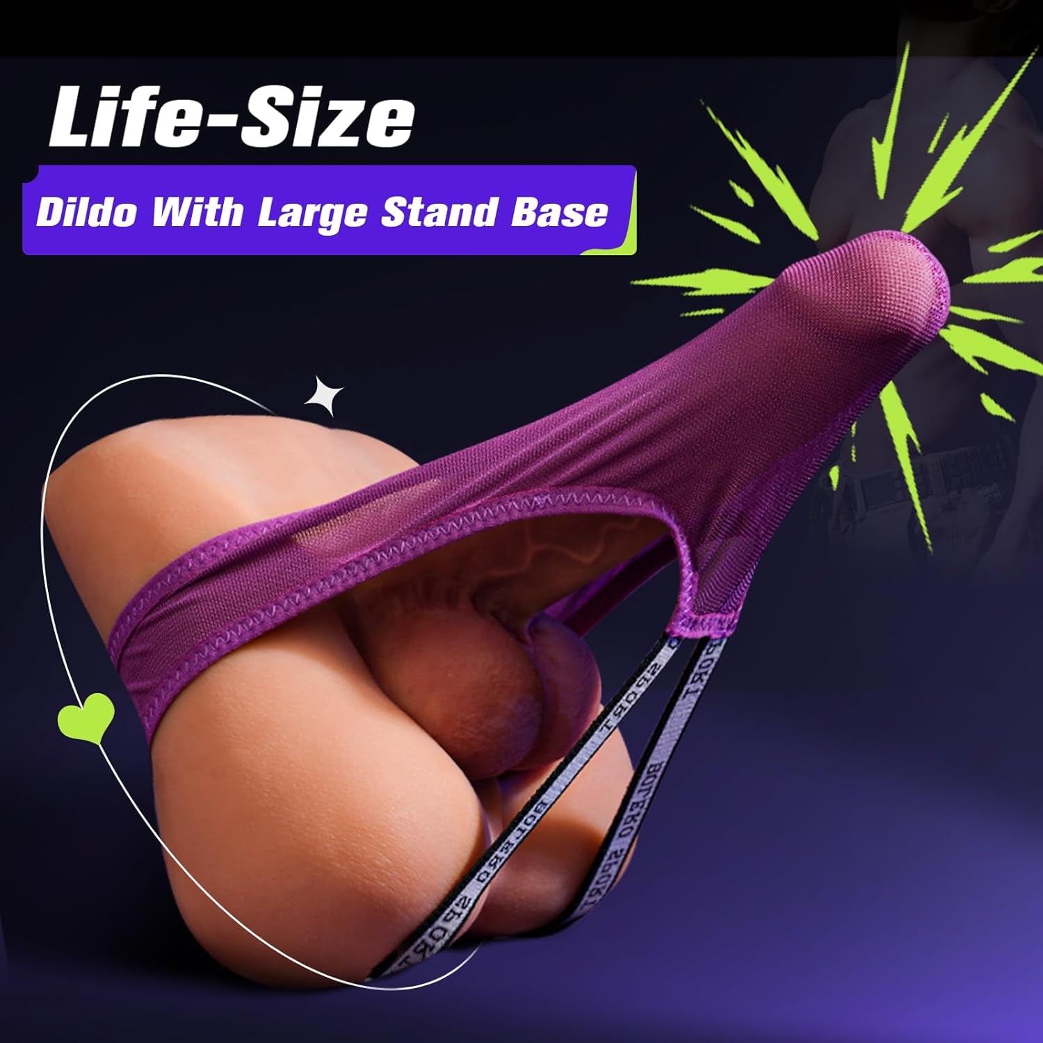 GripBase Male Sex Doll Torso Suction Base 6.9in Dildo