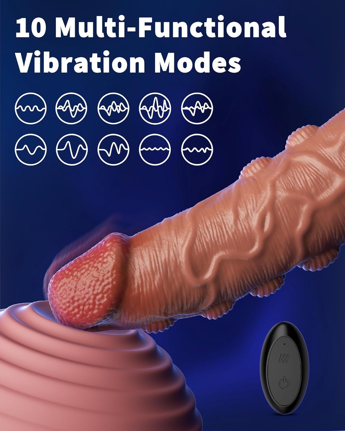 SynexisX App Control Penis Sleeve 10 Modes Silicone Ring