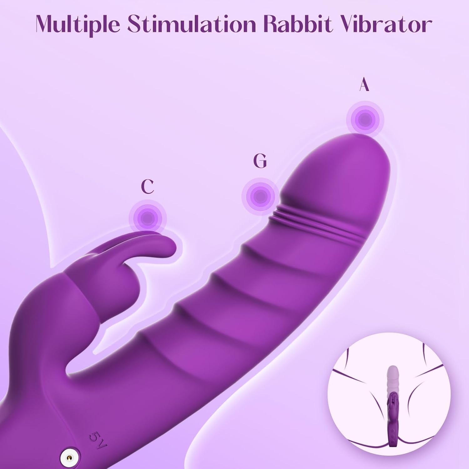 VelourRose Rose Thrusting Rabbit Vibrator 7 Modes Waterproof
