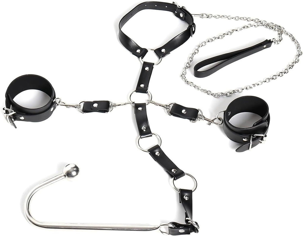 NightBound Anal Hook Harness Bondage Kit with Collar