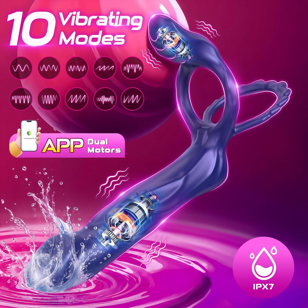 DualDrive Strap-On Cock Ring Clit Vibrator