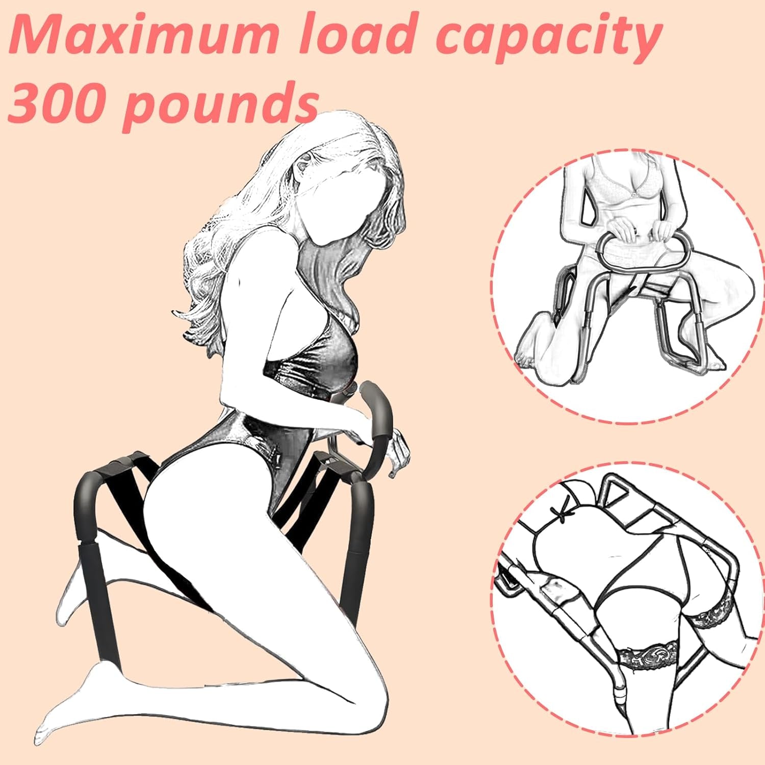 RhythmCore Adjustable Sex Chair with Handrail