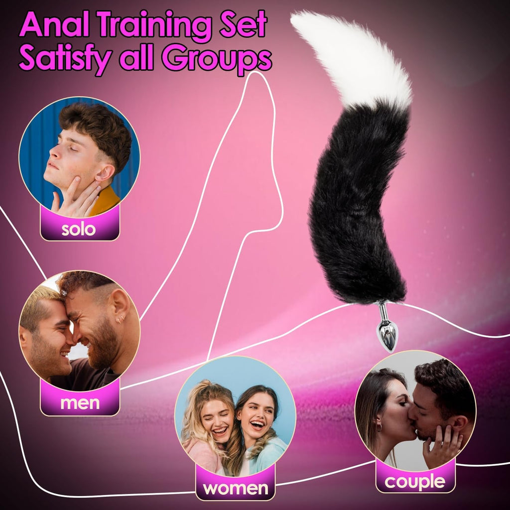 DualPlay Remote Vibrating Plug & Fox Tail Anal Set
