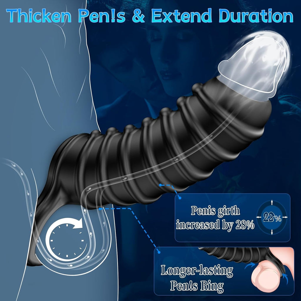 TextureMax Penis Sleeve Girth Enhancer Silicone Ring