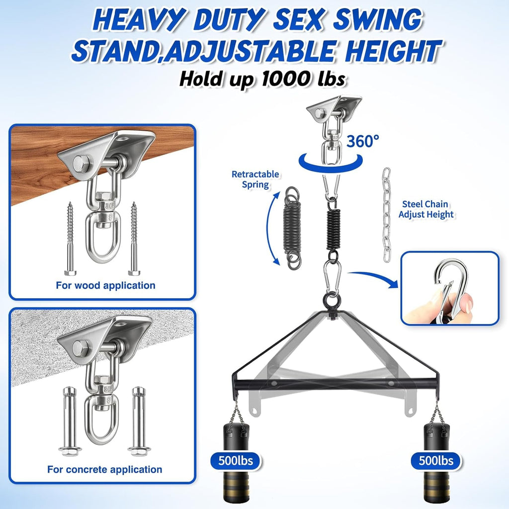VortexSpin 360° Ceiling BDSM Swing 800lb Adjustable