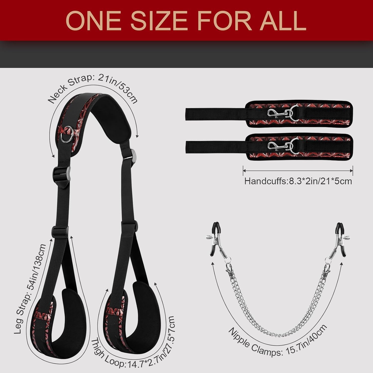 LiftForm Neck to Thigh Sling BDSM Kit Adjustable