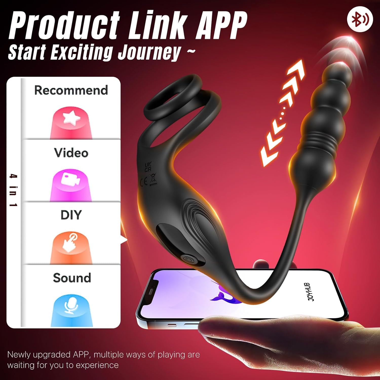 SyncThrustX Prostate Massager Cock Ring 10 Modes Thrusting
