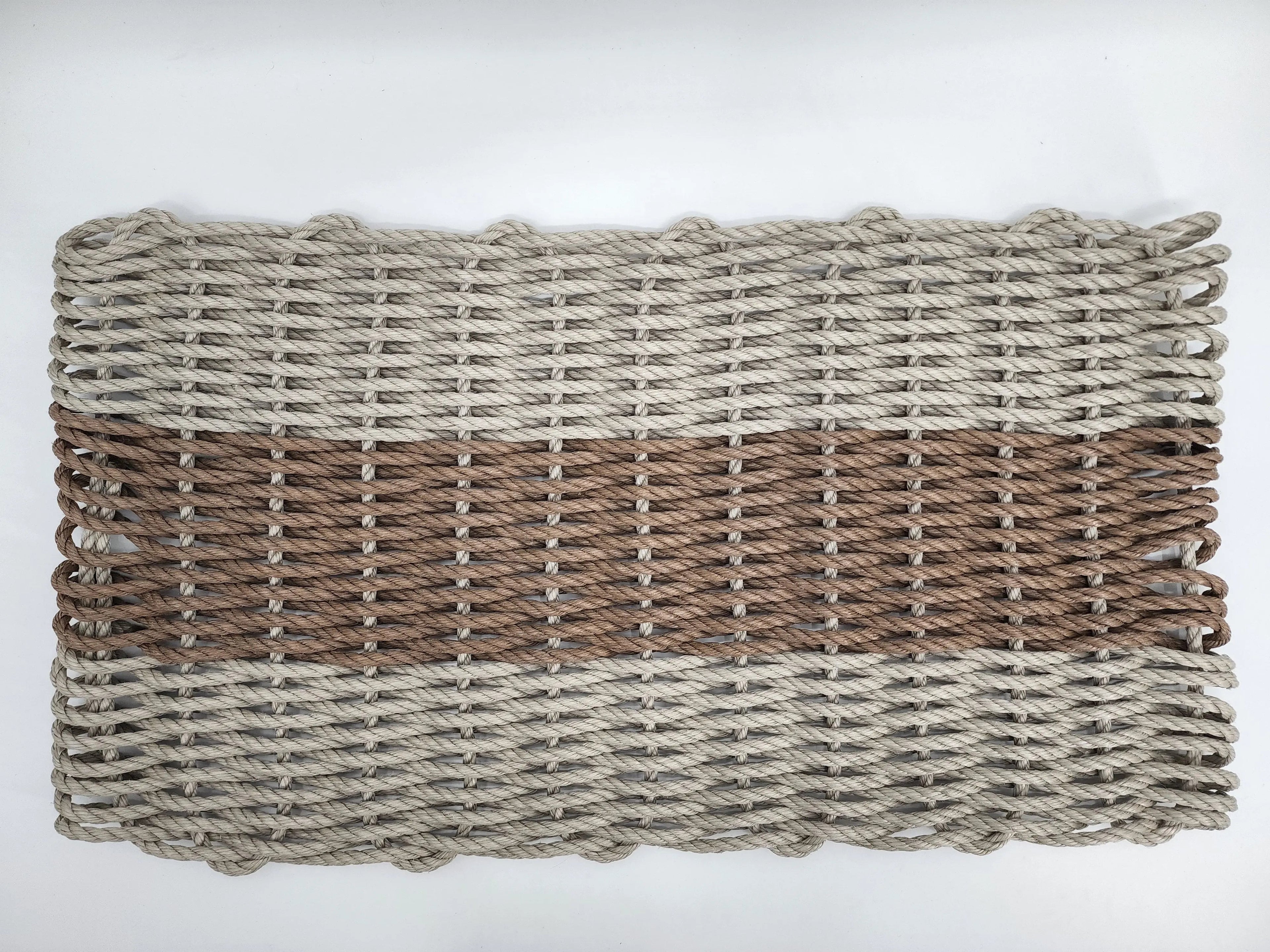 Lobster Rope Mat Tan and Brown, Natural Color