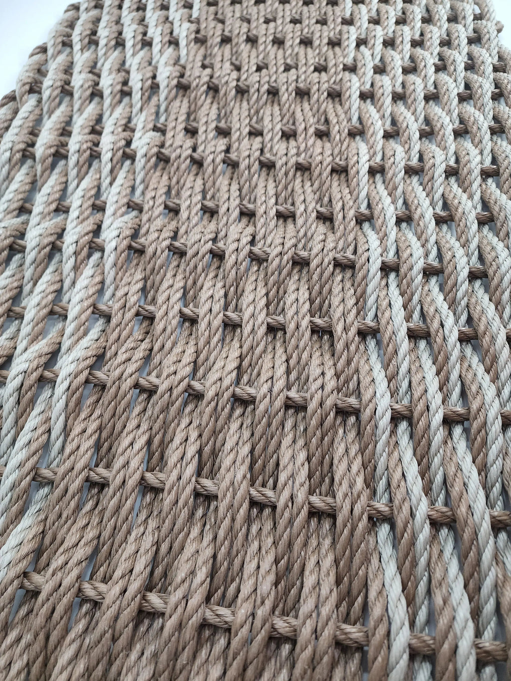 Large Brown and Tan Lobster Rope Mat made with Lobster Rope, Double Weave, Vibrant, Long Lasting Durable